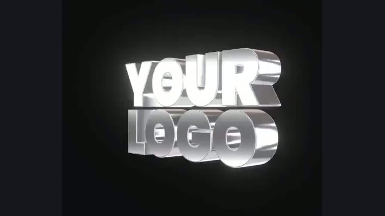 Chrome logo lettering with dimensional side faces